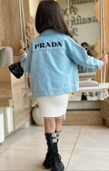 Strass dress with a Prada jacket